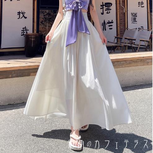 樂天商城 - ロングスカート 2色 夏 マキシスカート フレア Aライン ファスナー ポケット ハイウエスト 薄手 裏地 かわいい 大人可愛い きれいめ シンプル カジュアル 大人 上品 おしゃれ お洒落 こなれ感 コンサバ系 ラフ 抜け感 レディライク 無地 20代 30代 40代