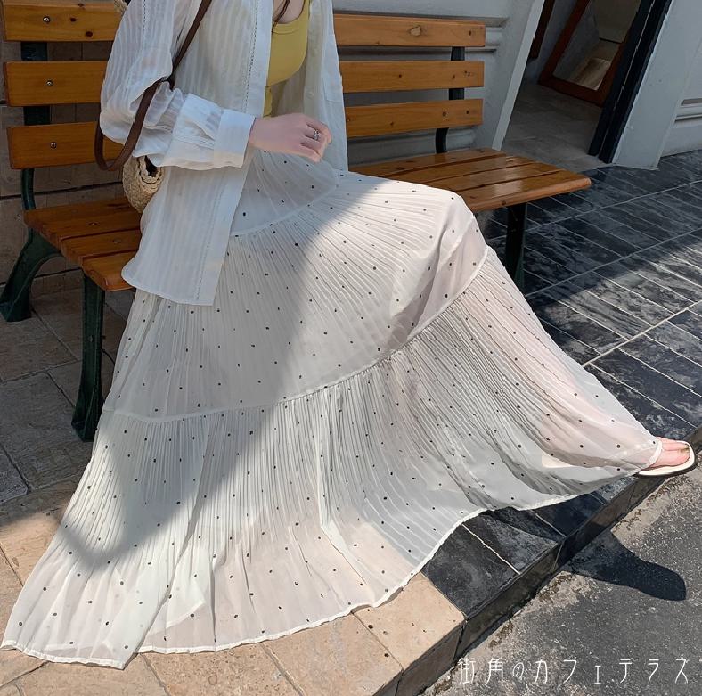 ロングスカート3色夏マキシスカート...