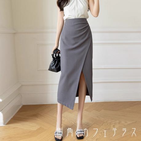 樂天商城 - ロングスカート 2色 夏 タイト ペンシルスカート ミモレ Iライン くしゅくしゅ ハイウエスト かわいい 大人可愛い きれいめ カジュアル 大人 上品 おしゃれ お洒落 こなれ感 コンサバ系 抜け感 モード系 無地 30代 40代 レディース 女性用 ママ服 オフィス