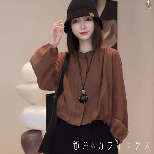 樂天商城 - ブラウス 3色 20代 30代 40代 女性用 レディース ママ トップス ロング丈 ゆったり 長袖 クルーネック Aライン フレア プルオーバー 薄手生地 無地 かわいい 大人可愛い 大人女子 こなれ感 シンプル カジュアル 大人 上品 おしゃれ お洒落 ラフ コンサバ