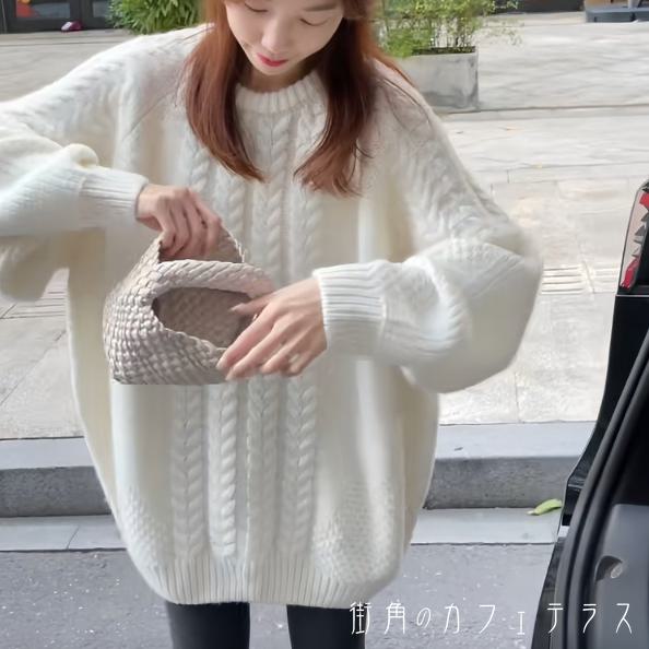 セーター 3色 30代 40代 女性用 レディース ママ ロング丈 ゆったり 長袖 Vネック Aライン フレア プルオーバー ケーブルニット 厚手生地 あったか 温かい 無地 かわいい 大人可愛い 大人女子 こなれ感 シンプル カジュアル 大人 おしゃれ お洒落 ラフ コンサバ デート お出かけ お茶会 女子会 休日 冬 着回し プチプライス カラバリ デイリーユース 普段使い ファッション コーデ スタイル 楽ちん 定番アイテムLINE友だち登録はコチラから &gt&gt冬の定番、ケーブルニットセーターですもこもことした素材感で寒い季節にピッタリのアイテム♡【カラー】ホワイト、アイボリー、ブルー【サイズ】M　L　XL　2XLサイズ：（cm）S：バスト116 /袖45 /着丈70M：バスト120 /袖46 /着丈70L ：バスト124 /袖47 /着丈71XL ：バスト128 /袖48 /着丈712XL：バスト132 /袖49 /着丈72【商品について】・お手持ちのパソコン・スマホの画面により商品のお色に若干の差がございます。・サイズは買付け先の生産表記ですが測り方により1-3cmほど誤差がある場合がございます。・ノーブランド商品はタグや洗濯表示がないものもあります。【納期について】・2週間-3週間【返品について】・サイズ交換、お色交換などの返品、交換は行っておりませんのでサイズは十分にお確かめの上、ご購入をお願いいたします。・海外製品は日本のものに比べて縫製が粗い場合がございます。糸の始末が悪い、ファスナーが上がりにくい、ボタンのつけ方が甘いということは海外基準では返品対象となりませんのでご理解お願いいたします。【商品コード】 TP-3729