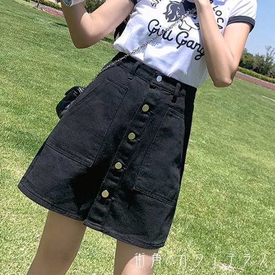 樂天商城 - ミニスカート 2色 春 夏 フレア Aライン デニム生地 ポケット かわいい シンプル カジュアル おしゃれ こなれ感 ラフ 抜け感 レディライク ガーリー 無地 30代 40代 レディース 女性用 デート お出かけ 休日 アウトドア お茶会 女子会 授業参観 誕生日会 着回し 普段使い