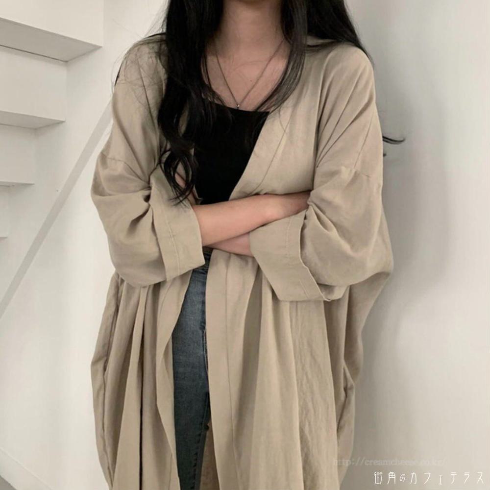 樂天商城 - レディース アウター 防寒 羽織り ジャケット クルーネック シンプル カジュアル きれいめ 大人かわいい 体型カバー 二の腕カバー スタイルアップ こなれ感 抜け感 キュート 長袖 ゆったり 透け感 シアー カーキ ブラック 20代 30代 40代 通勤 通学 オフィス お出掛け 女子会