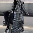 アウター ロングコート 羽織り チェスターコート トレンチコート ロング ミモレ丈 袖あり 長袖 Vネック フレア Aライン ウエストリボン ベルト かわいい 大人可愛い 綺麗 シンプル カジュアル 大人 上品 おしゃれ お洒落 大人女子 こなれ感 コンサバ 体型カバー 千鳥格子 冬(4)