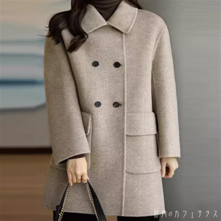 アウター 5色 ロングコート チェスターコート トレンチコート ロング 袖あり 長袖 Vネック フレア Aライン ポケット 厚手生地 ウール ..