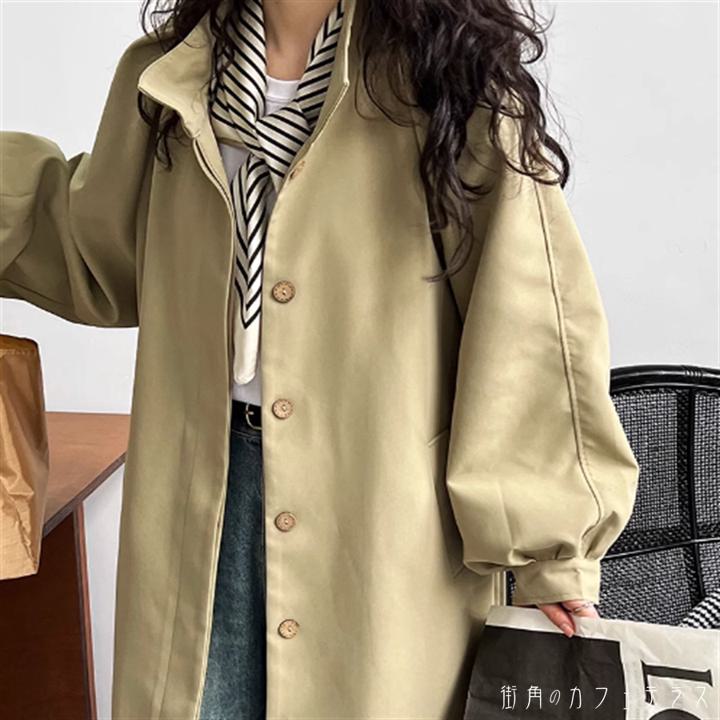 アウター コート 2色 羽織り チェスター 袖あり 長袖 Vネック Aライン フレア ロング ミモレ ボタン ポ..