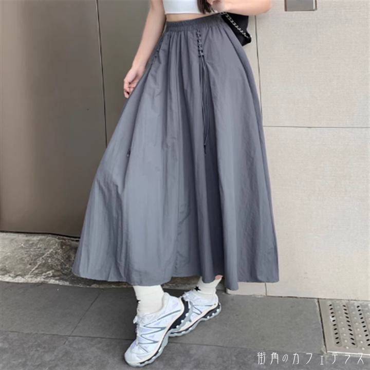 樂天商城 - スカート 3色 ロングスカート Aライン フレア ロング ウエストゴム 伸縮性 薄手生地 かわいい 大人可愛い 大人女子 こなれ感 シンプル カジュアル 大人 上品 おしゃれ お洒落 ラフ コンサバ ヘルシー 無地 春 夏 20代 30代 40代 レディース 女性 デート お出かけ お茶会
