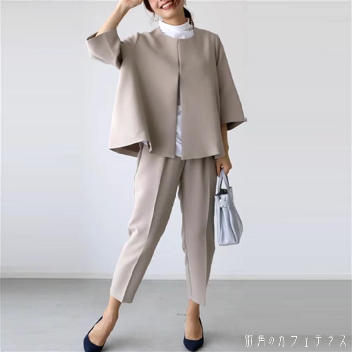 ドレス ロングドレス パンツドレス 衣装 ショートパンツ 上下セット 2点セット 3色 パーティドレス カラードレス ロング 袖あり 長袖 Uネック ラウンドネック Aライン フレア フォーマル エレガント 可愛い 大人可愛い きれいめ シンプル カジュアル シック コンサバ 華やか