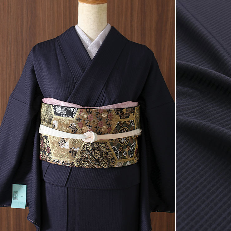 楽天市場】洗える着物 絽（カラーネイビー）（和服｜レディース