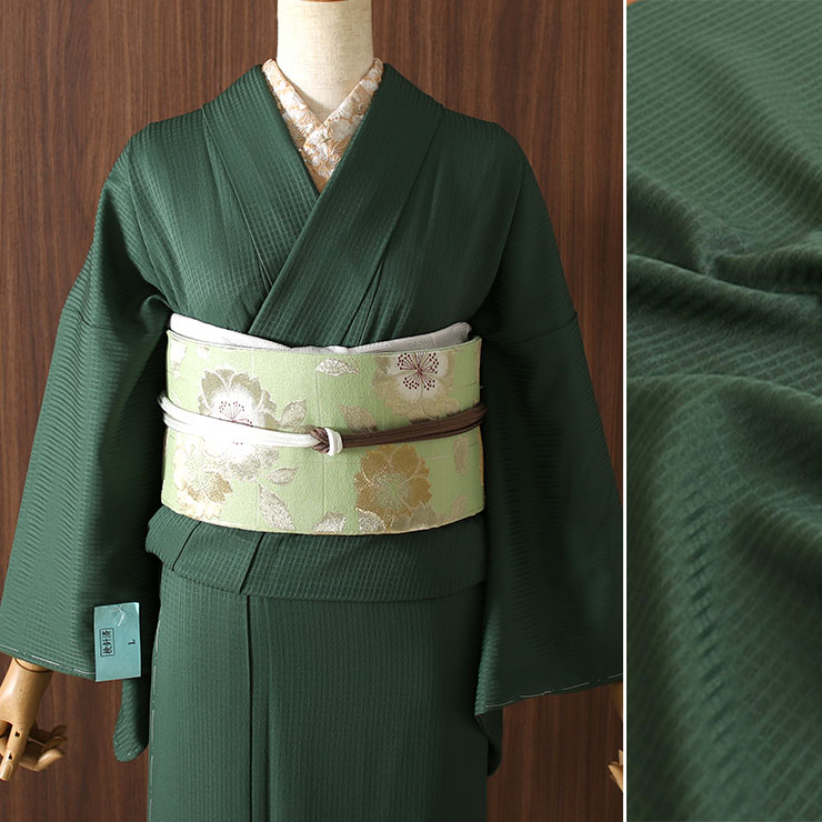 楽天市場】洗える着物 絽（カラーグリーン）（和服｜レディース