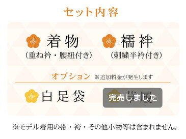 【訳あり・特別価格】女児 5〜7歳 きもの+襦袢セット - 桜と亀甲(ピンク/KKS-26)- 小町kids 四つ身 重ね衿 刺繍半衿 卒園式 入学式 七五三 女子 キッズ ジュニア【送料無料】【桃】【新品】