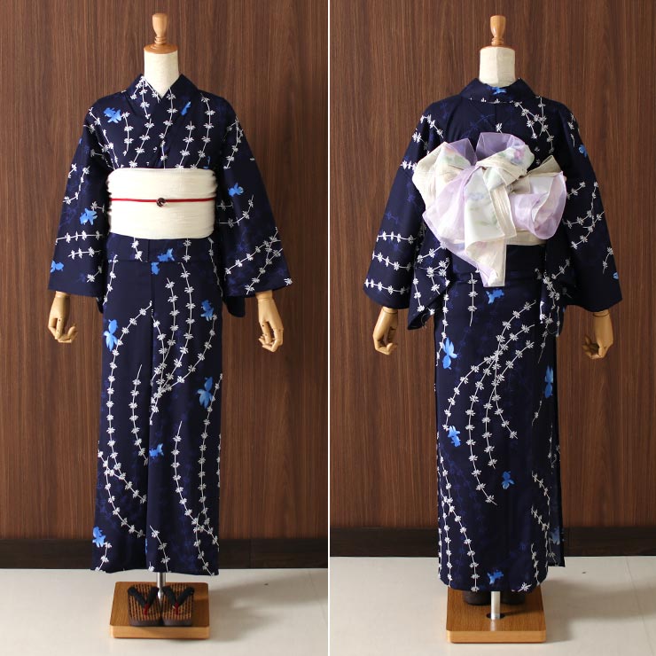 京友禅手捺染浴衣【優華壇】 女性 夏着物 反物 雲に水玉 薄紫に