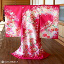 \2点で3%OFFクーポン/【レンタル】4泊5日 お宮参り 女の子 初着レンタル 鞠に桜尽くし 桃色 ピンク 濃色 手鞠 まり 桜 さくら 花柄 八重桜 ひった...
