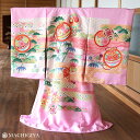 \2点で3%OFFクーポン/【レンタル】4泊5日 お宮参り 女の子 初着レンタル ヱ霞に鞠 桃色 ピンク 濃色 手鞠 まり 小槌 花柄 松竹梅 ひった 鹿の子 ...