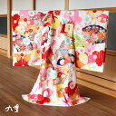 \2点で3%OFFクーポン/【レンタル】4泊5日 お宮参り 女の子 初着レンタル 鶴に桜(白色) 九重 ホワイト 扇 貝合わせ 桜 菊 七宝 花柄 匹田 産着 ...