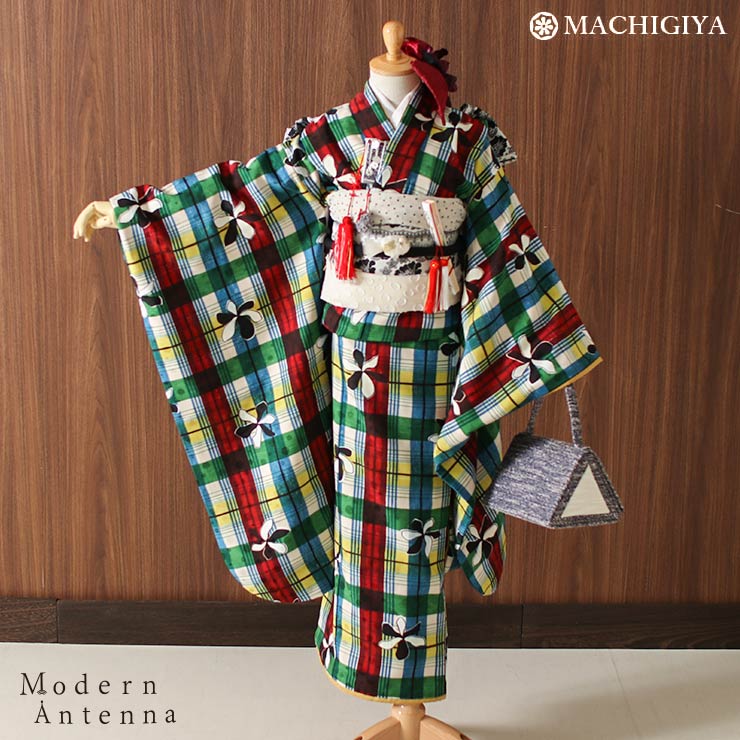 【レンタル】七五三 7歳 女の子 きもの カラフル D-2 着物 四つ身 フルセット 753 四つ身着物セット 着物セット 七五三セット 女児 子供用 キッズ ...