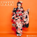 \GWきものフェス/【レンタル】七五三 セット 7歳 女の子 着物「レトロ熨斗」絵羽 黒 金 色 ブラック LOWRYS FARM ローリーズファーム L-2 ...