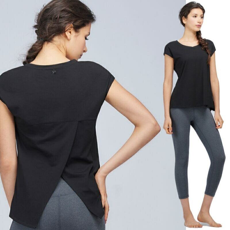 【新ブランドMACACA】ヨガウェア トップス Tシャツ バックメッシュ バックデザイン 着丈長め 丈長 ロング丈 3色 S M L 3サイズ 軽量 ヨガ ピラティス ホットヨガ おしゃれ かわいい 送料無料 マカカ 2361/2362/2363格安セール情報　楽天　通販