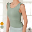【週末祭!10%OFFクーポン配布中!】 ヨガウェア ヨガ トップス 揺れない カップ付き ホットヨガ ブラトップ タンクトップ スポーツブラトップ パッド入り 吸汗速乾 ストレッチ バックデザイン フリル ピラティス おしゃれ かわいい ストレッチnichi