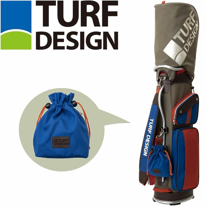 ターフデザイン キャディバッグ TDCB-2277 カーキ/コバルトブルー 9.5型 47インチ対応 3.1kg 巾着付き 男女兼用 朝日ゴルフ TURF DESIGN Caddy Golf Bag 24at