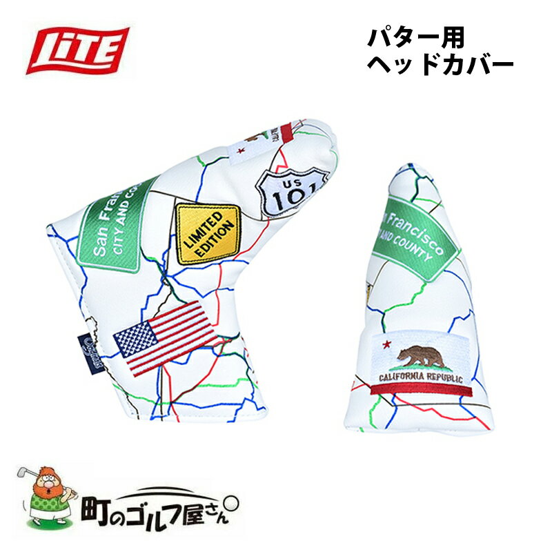 ライト ゴルフイット オリジナルズ ヘッドカバー H-75 おしゃれ ユニーク マーク 道 パター用 Route66 Lite Golf it Originals head cover For putter