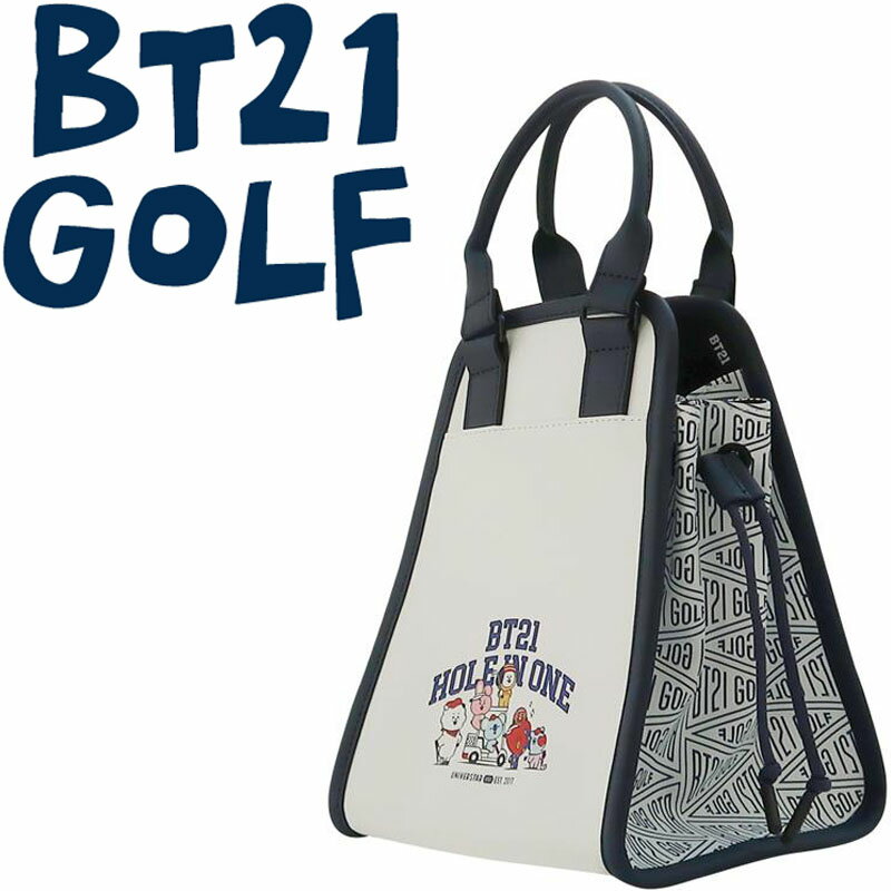 LINE FRIENDS BT21 GOLF ホールインワン ミニ トート バッグ ホワイト 2022年モデル Lynx ゴルフ 日本正規代理店品 BTS HOLE IN ONE Mini Tote Bag White 22wn