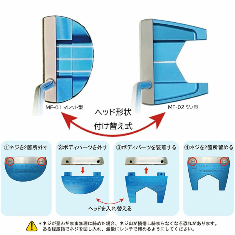 リンクス マスターモデル エムエフ 長尺 パター コンプリートセット MF-01 ＋ MF-02 熱血 ゴルフ塾の小林佳則プロ監修 Lynx MASTER MODEL MF Mallet type Putter