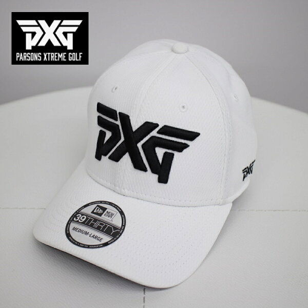 PXGGOLFNEWERAゴルフキャップホワイトMからLサイズフレックスフィット白帽子パーソンズエクストリームゴルフピーエックス