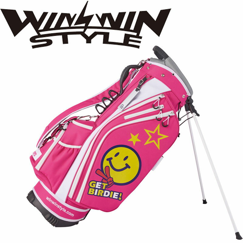 ウィンウィンスタイル CB-103 ゲッドバーディー 軽量スタンドバッグ ROSE ローズ ピンク スマイル ニコちゃん WINWINSTYLE GET BIRDIE!LIGHT WEIGHT STAND BAG STAND BAG ゴルフ キャディバッグ