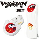 ウィンウィンスタイル だるま/DARUMA WH ホワイト 白 ヘッドカバー 2点 セット ドライバー用 HC-403 パターカバー マレット用 PCM-403...