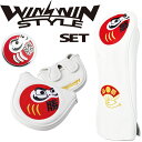 ウィンウィンスタイル だるま/DARUMA White ホワイト ゴルフグッズ 3点 セット ヘッドカバー ドライバー用 パターカバー マレット用 必勝 マーカ...