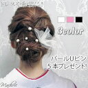 【スペシャルプライス メール便 送料無料】パール Uピン プレゼント☆ チュール レース ヘアー ヘッドドレス ヘアアクセサリー 髪飾り ヘッドアクセ ウェディ...