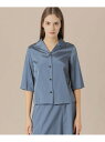 【SALE/24%OFF】シルキーサテンブラウス MACKINTOSH LONDON マッキントッシュ ロンドン トップス シャツ・ブラウス ブラウン ブルー【...