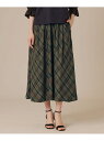 ファインキュプラポリエステルチェックスカート MACKINTOSH LONDON マッキントッシュ ロンドン スカート ロング・マキシスカート ブラウン【送料無...