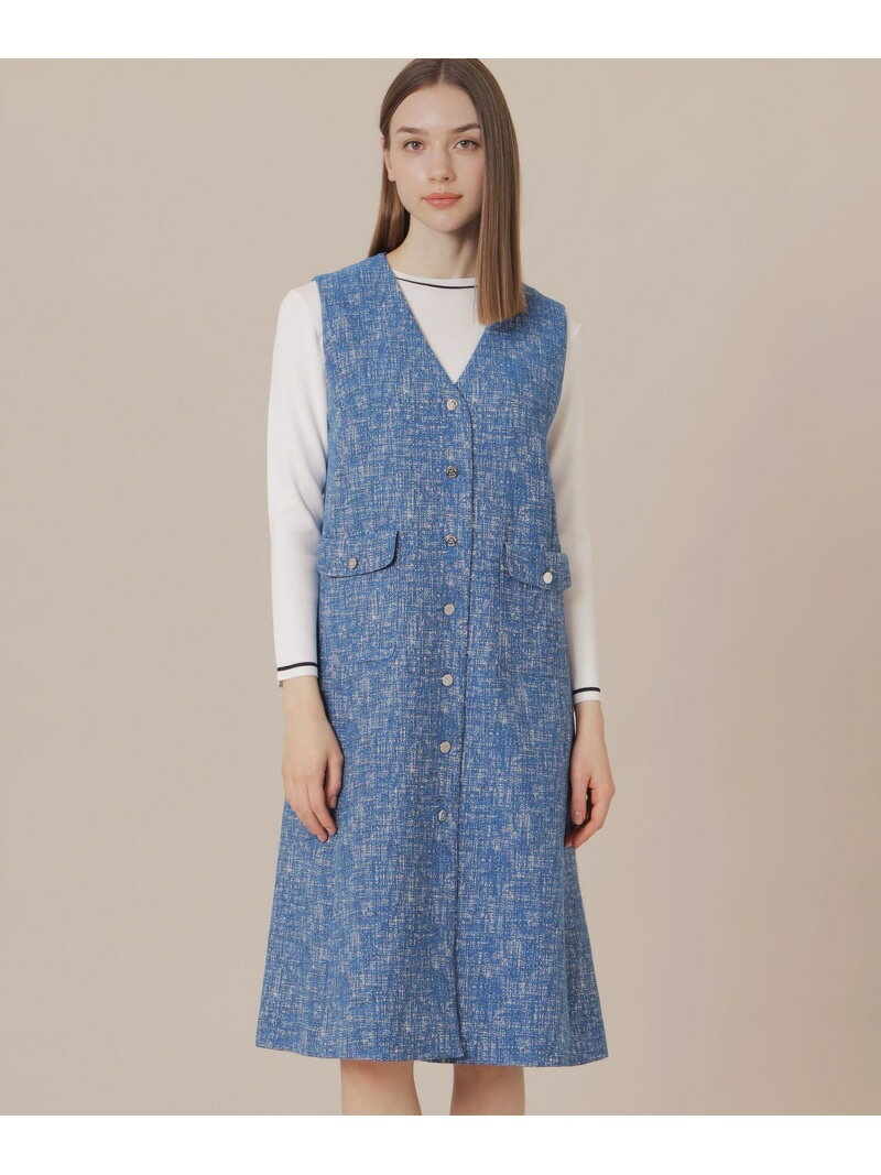 【SALE／56%OFF】ツイードジャンパースカート MACKINTOSH LONDON マッキントッシュ ロンドン ワンピース・ドレス その他のワンピース・ドレス ブラック ブルー【RBA_E】【送料無料】[Rakuten Fashion]