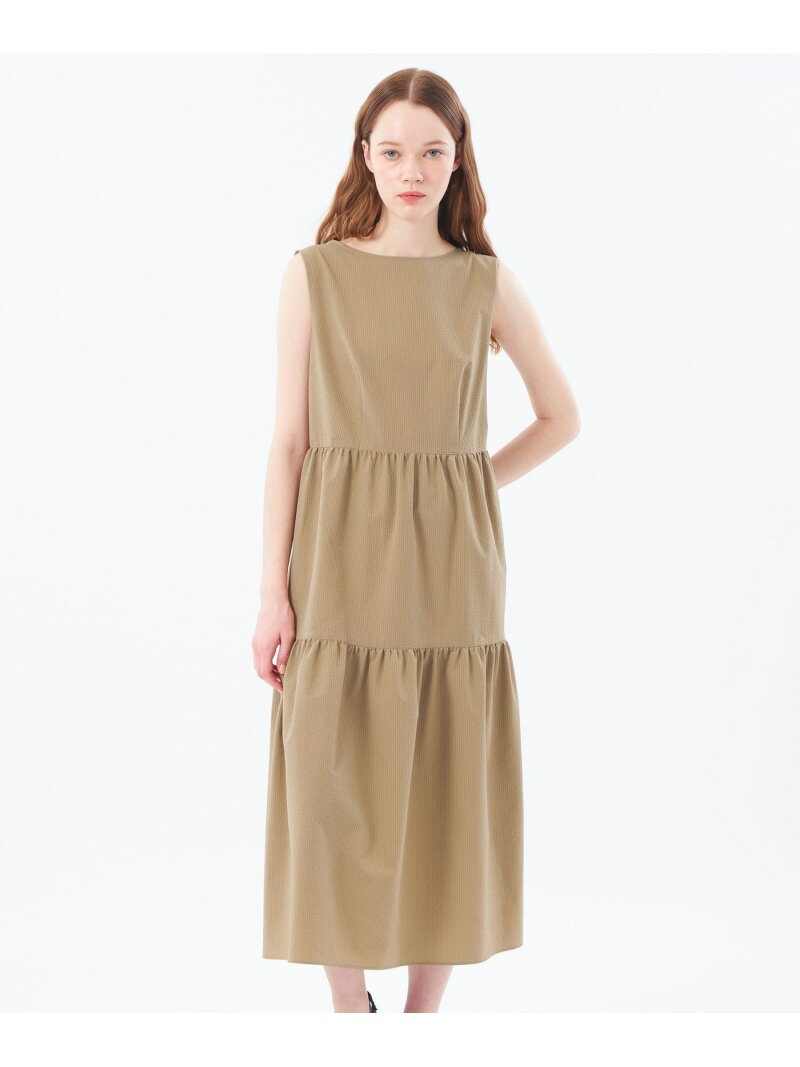 【SALE／28%OFF】サマーサッカーティアードワンピース MACKINTOSH PHILOSOPHY マッキントッシュ フィロソフィー ワンピース・ドレス ワンピース グリーン ブラック ベージュ【RBA_E】【送料無料】[Rakuten Fashion]