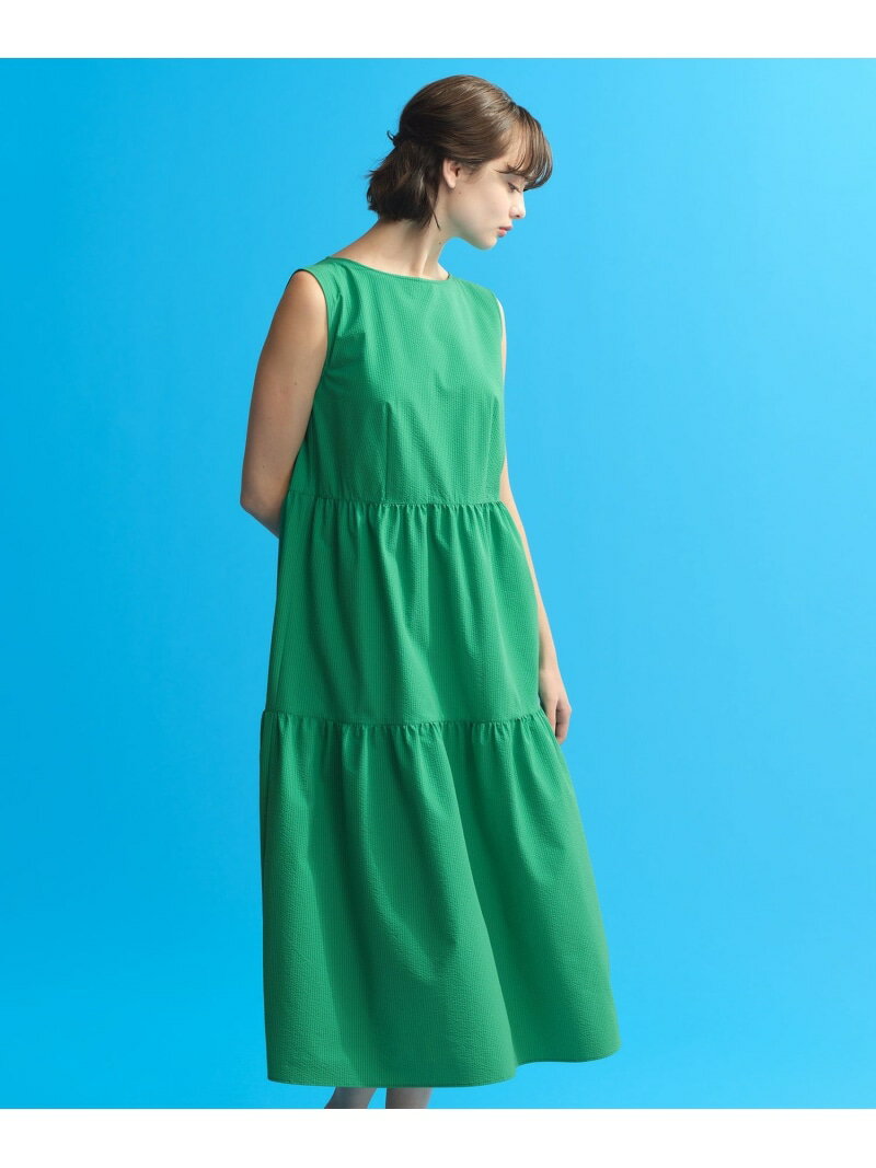 【SALE／28%OFF】サマーサッカーティアードワンピース MACKINTOSH PHILOSOPHY マッキントッシュ フィロソフィー ワンピース・ドレス ワンピース グリーン ブラック ベージュ【RBA_E】【送料無料】[Rakuten Fashion]