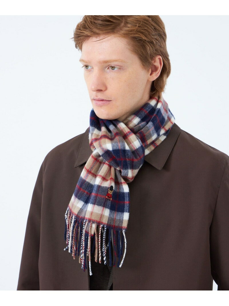 バッキンガムベア ウォッシャブルウールカシミヤ チェックマフラー MACKINTOSH PHILOSOPHY マッキント..