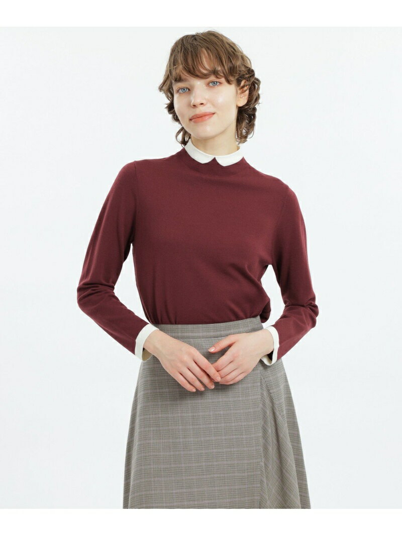 Cleric Collar Knit ロングスリーブプルオーバー MACKINTOSH PHILOSOPHY WOMEN マッキントッシュ フィロソフィー トップス ニット レッド グレー ブラック ブルー ネイビー