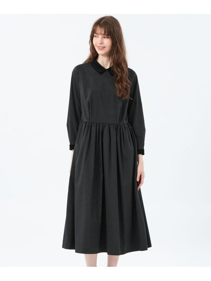 ベロアカラーワンピース MACKINTOSH PHILOSOPHY マッキントッシュ フィロソフィー ワンピース・ドレス ワンピース ブラック ホワイト【送料無料】[Rakuten Fashion]