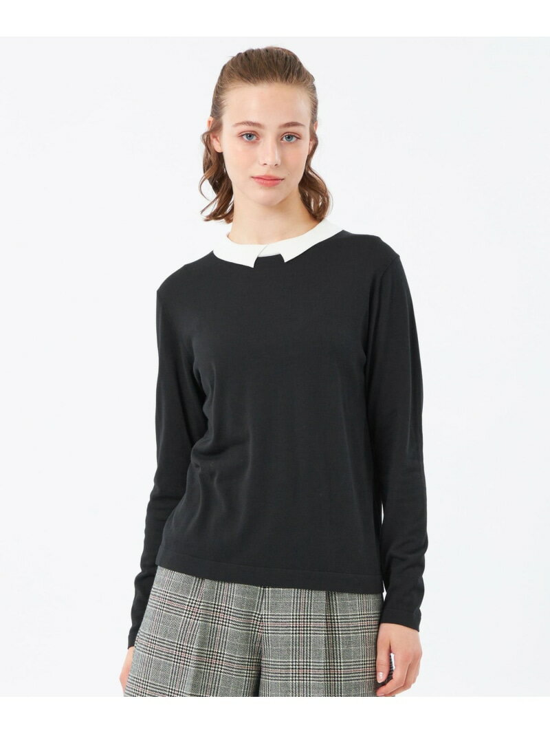 【SALE／15%OFF】【Bicolor Knit Polo(バイカラーニットポロ)】ロングスリーブ MACKINTOSH PHILOSOPHY マッキントッシュ フィロソフィー トップス ニット ブラック ベージュ ブルー【RBA_E】【送料無料】[Rakuten Fashion]