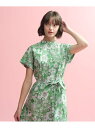 リバティバンドカラーワンピース MACKINTOSH PHILOSOPHY マッキントッシュ フィロソフィー ワンピース・ドレス ワンピース ブルー グリーン【...
