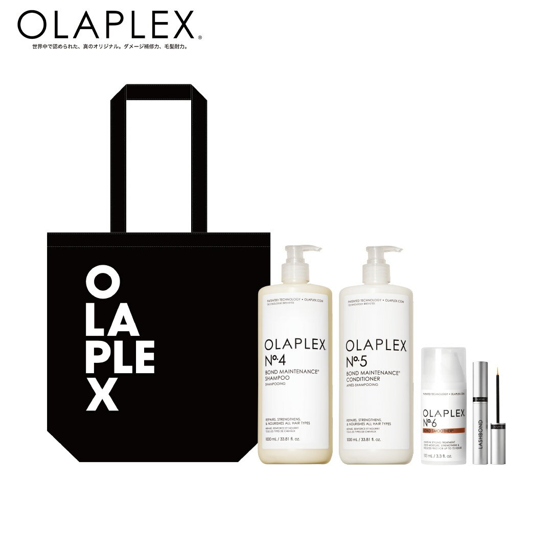 【正規販売店】OLAPLEX オラプレックス 特別キャンペーンセット No.4 シャンプー1000ml No.5コンディショナー1000ml No.6 100ml ラッシュボンドビルディングセラム オリジナルトートバック ヘアオイル ダメージケア 正規品 数量限定