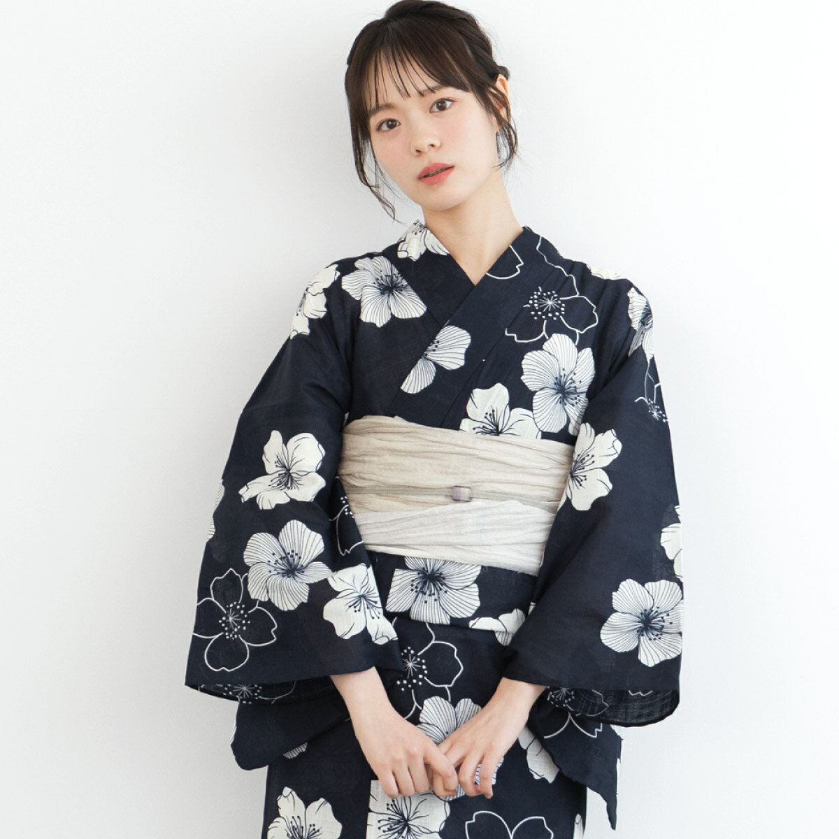 大人かわいい 黒 桜柄 浴衣4点セット ピンク兵児帯 楽天市場】黒（柄桜）（浴衣セット｜和服）：レディースファッションの通販