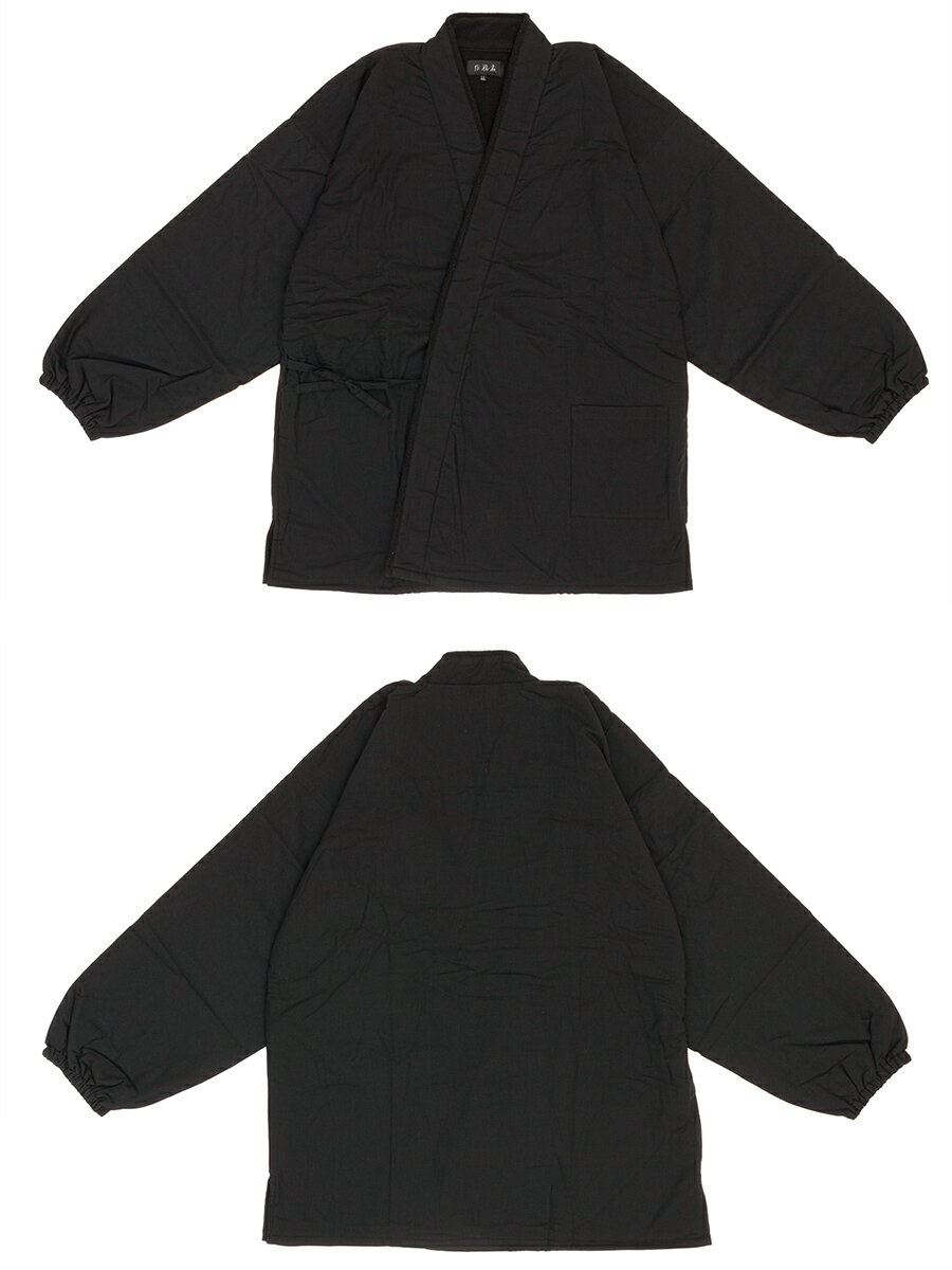 マラソン☆最大1000円クーポン配布中☆8/11 1:59まで 作務衣 メンズ 冬用 コットン 防寒 暖かい ブラック 黒 裏ボア 綿 柔らか カジュアル 部屋着 ルームウェア 普段着 仕立て上がり LL 送料無料