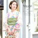 【先着200名限定☆クーポンで15%OFF！4/14~30】浴衣 3点セット（浴衣/兵児帯/下駄） Macle by bonheur saisons マクレ 薄茶色 ベージュ 生成色 青 紫 薄緑 菊 花 綿麻 女性用 浴衣セット ボヌール 30代 40代 ママ 大人浴衣 【フリーサイズ】【送料無料】【あす楽対応】