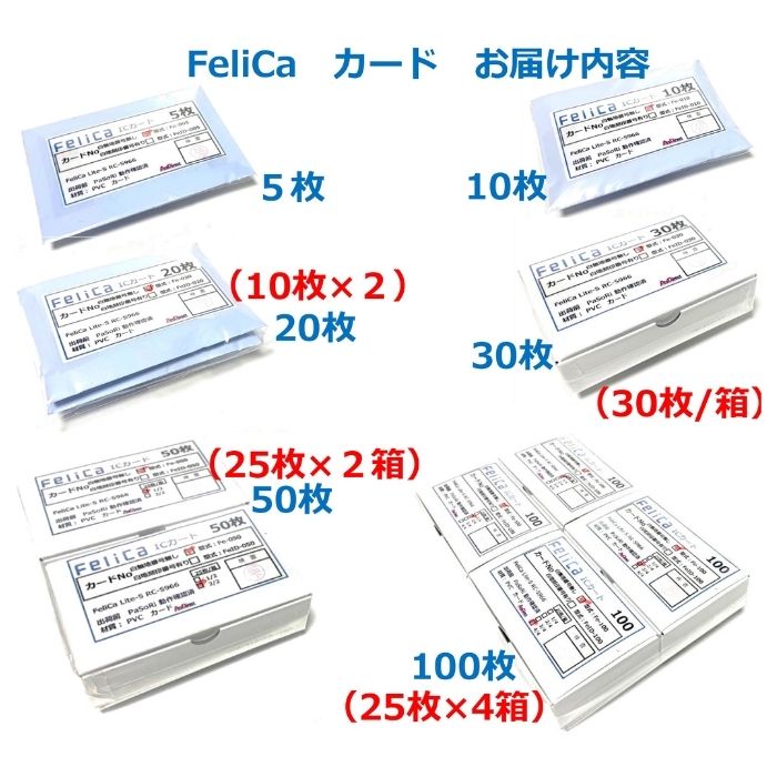 当日発送Fe-001【5枚】白無地フェリカカードFeliCALite-SフェリカライトS白無地刻印無し