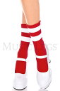 セクシー musiclegs ミュージックレッグス 靴下 ライン入りクルーソックス・レッドホワイト セクシーコスチューム
