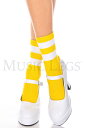 セクシー musiclegs ミュージックレッグス 靴下 ライン入りクルーソックス・イエローホワイト セクシーコスチューム