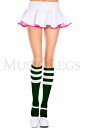 セクシー musiclegs ミュージックレッグス ライン入りハイソックス・ハンターグリーンホワイト セクシーコスチューム